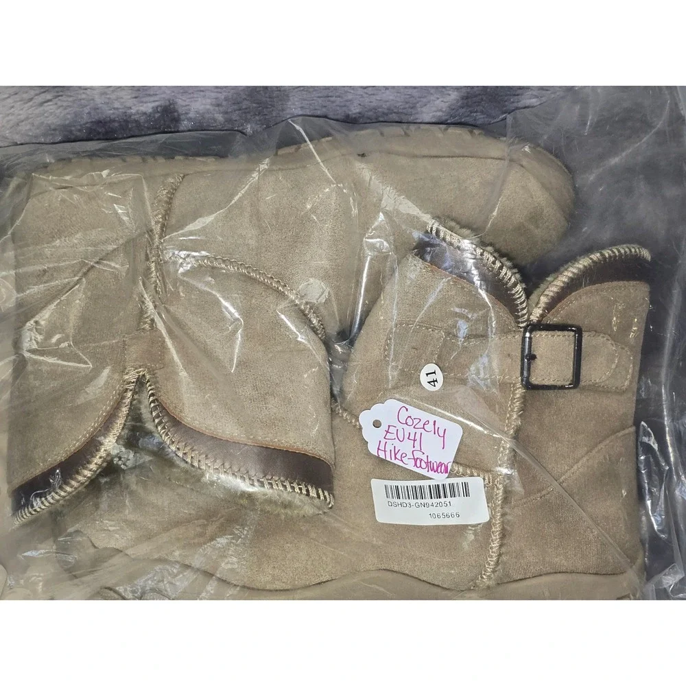 NWT Hike Footwear‎ Cozely Barefoot Boots Tan Faux Fur Lined EU 41/ US 10